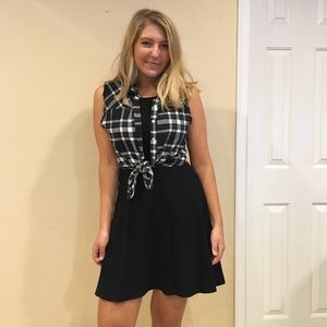 Checkered layered dress